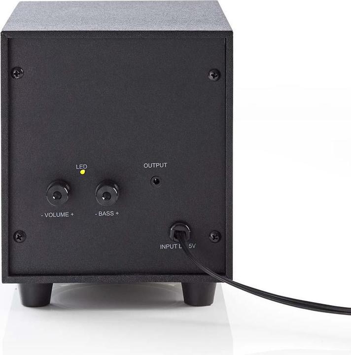 Immagine prodotto Nedis Altoparlante per PC - Alimentazione tramite USB - Subwoofer - Ingresso connessioni: 1x 3,5 mm - 2.1 (1 pz., 16 W)