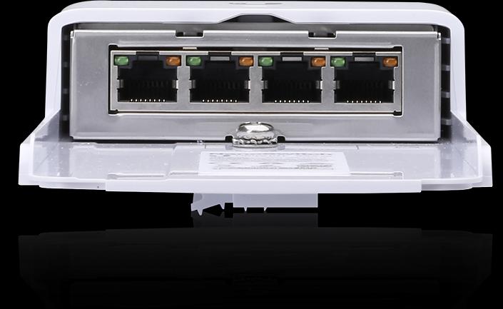 Ubiquiti N-SW : Interrupteur passif extérieur 24V PoE (4 Ports)
