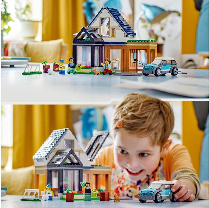 Image du produit LEGO Maison familiale avec voiture électrique (60398, LEGO City)