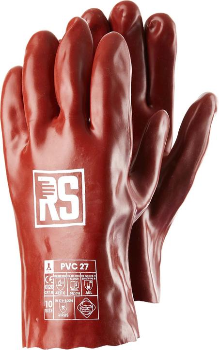 Immagine prodotto RS Guanti chimica PVC, 27 cm, taglia 10, rosso (10)