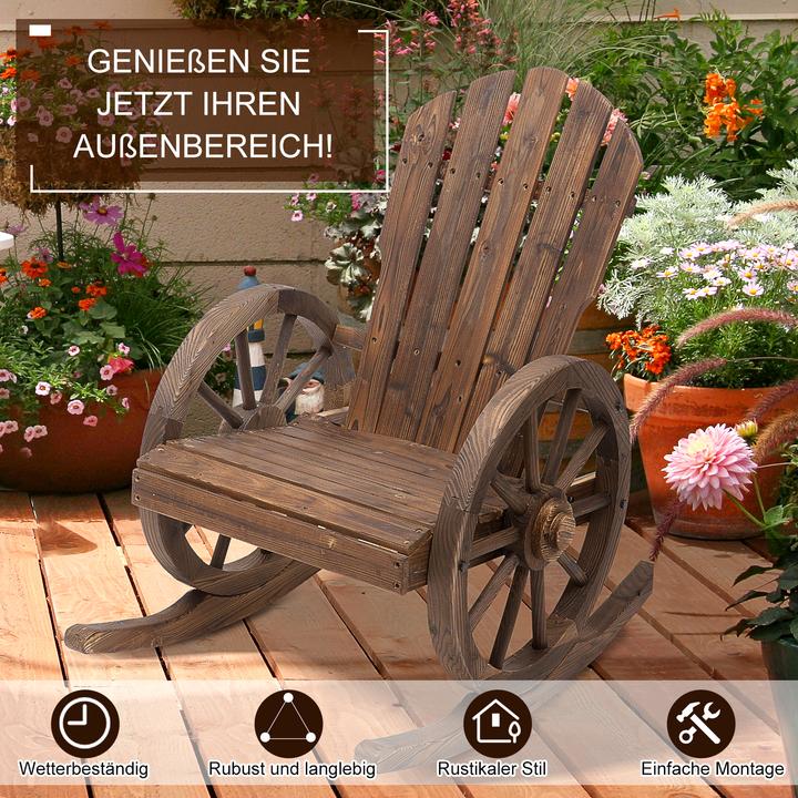 Produktbild Outsunny Schaukelstuhl im Wagenrad-Design