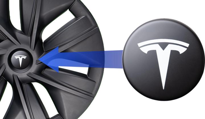 Produktbild Made4EV Logos (4x) für Radkappen des Tesla Model 3/Y