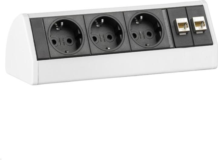 Productafbeelding Evoline Dock DESK Data 3-voudige wandcontactdoos zonder klem, wit (3 x, RJ45)
