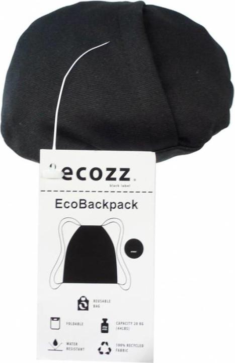 Produktbild Ecozz Faltbarer Öko-Rucksack, Quadrate Schwarz (15 l)