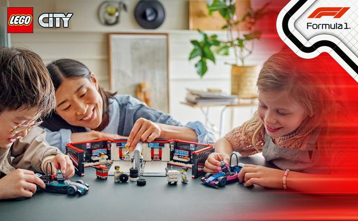 Immagine prodotto LEGO F1 Garage mit Mercedes-AMG & Alpine Rennautos (60444, LEGO City)