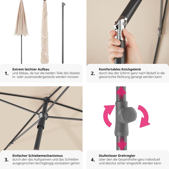 Actual product image tectake Parasol (1.25 m)
