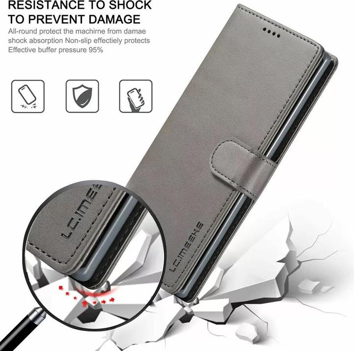 Actual product image LC.Imeeke Huawei P30 Pro - Wallet Etui mit 3 Kartenfächern & Magnetverschluss, Grau (Huawei P30 Pro)