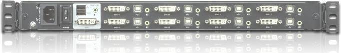 Actual product image Aten CL6708MW UK Single Rail KVM Switch 8-Port 17.3" LCD (USB DVI) UK layout