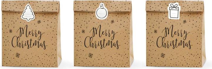 Produktbild Partydeco Süssigkeitentüten - Merry Christmas (Geschenkbox, 3 x)