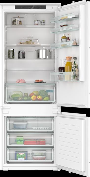 Actual product image Siemens iQ100, Built-in fridge-freezer combination with bottom freezer compartment, 193.5 x 69.1 cm, drag (383 l)