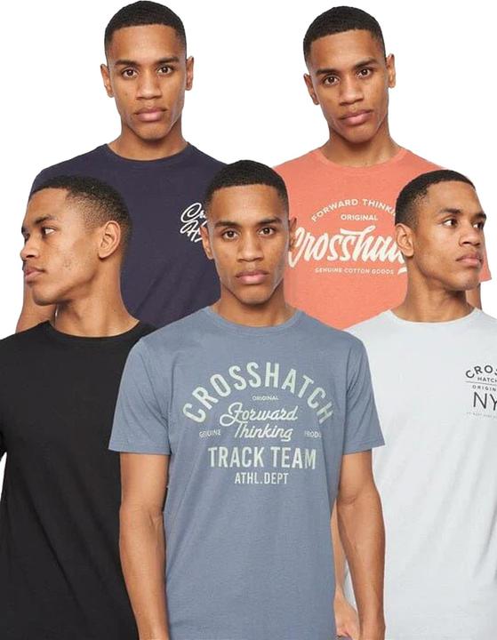 Immagine prodotto Crosshatch Brandax Maglietta Design Assortiti Uomo Misura Confezione 5 (S)