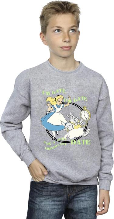 Produktbild Disney Jungen Alice im Wunderland Ich bin spät dran Sweatshirt (152, 158)