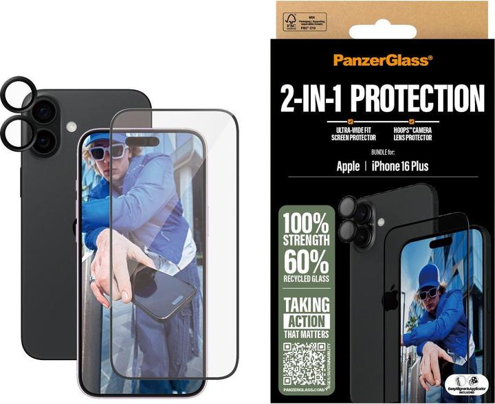 Produktbild PanzerGlass 2-in-1 Set iPhone '24 6.7" (1 Stück, Apple iPhone 16 Plus)