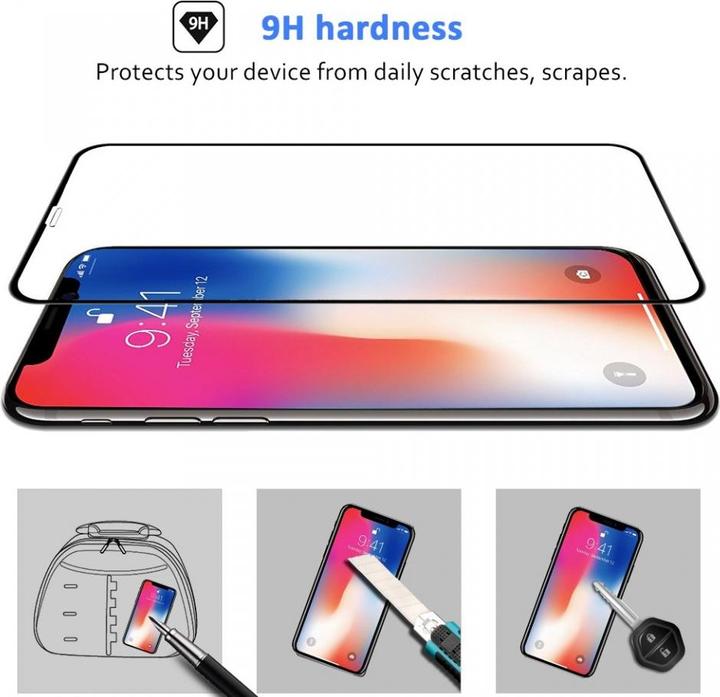 Produktbild Screenguard Apple iPhone XR Full Screen Panzerglas Schutzfolie 2.5D 9H (1 Stück, Apple iPhone XR)