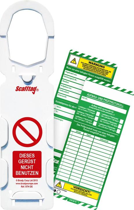Image du produit Brady Scafftag®, SCAF-DE-STSH-A, Kit Scafftag MK1, 10 x supports Scafftag MK 1, 20 x plaquettes