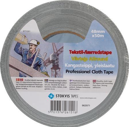 Actual product image Stokvis Tapes STOKVIS Canvas Tape ProfessionalColour: SilverWidth: 48mm - Length 50m