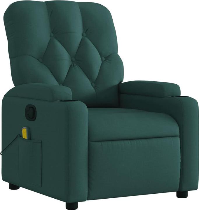 Image du produit VidaXL Fauteuil de massage vert foncé Tissu,Couleur : vert foncé,Matériaux