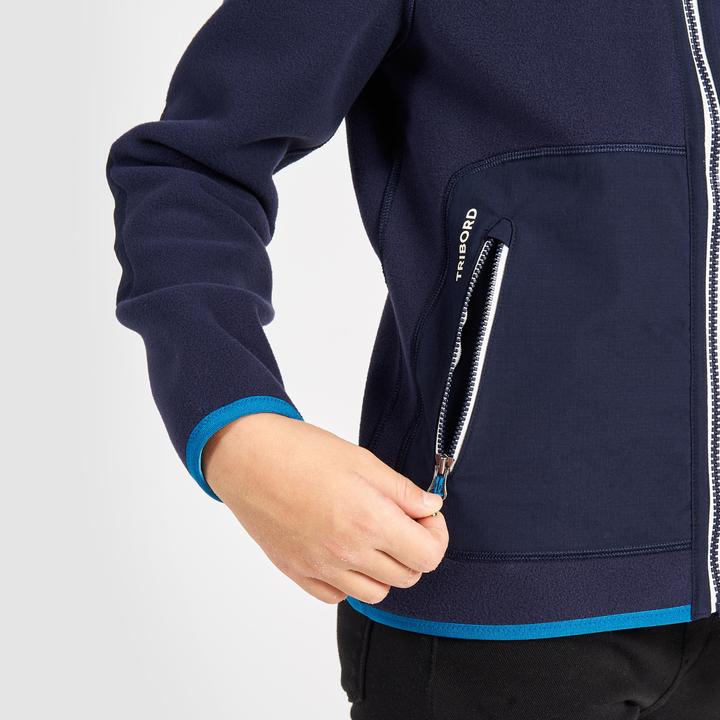 Image du produit Tribord Veste polaire voile enfants réversible chaud 500 bleu marine/bleu (116)