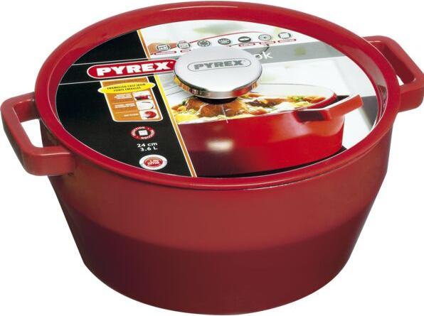 Productafbeelding Pyrex Braadpan - Rood - 28 cm - 6,3 l (Braadpan + kasserol, Gietijzer)