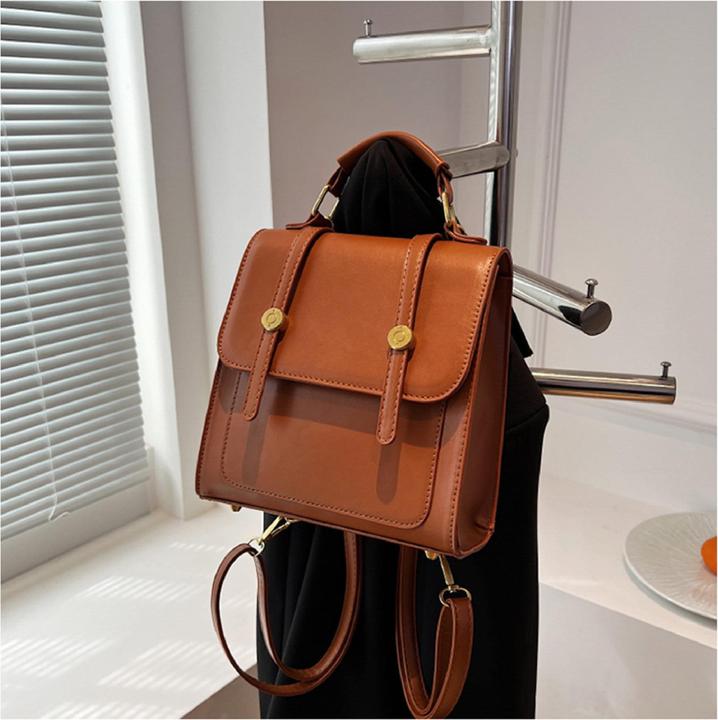 Actual product image Only-Bags.Store Vegan Leather 3-Way Backpack Satchel, Tan Backpack Satchel, 3-Way Backpack, Vegan Leather Backpack