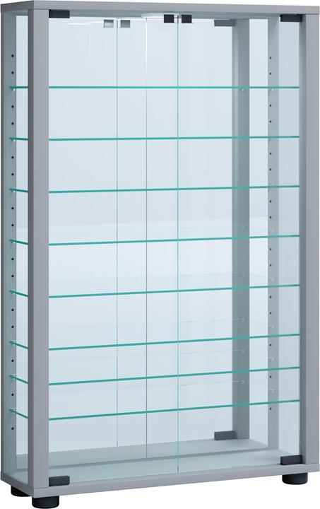 Produktbild VCM Sammelvitrine Standvitrine Glasvitrine Glasregal Vitrine Glas Schaukasten "Lumo Mini Spiegel" (59 x 18 x 91 cm)