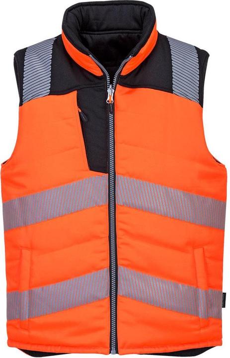 Actual product image Portwest Mens PW3 Reversible Hi-Vis Safety Body Warmer (XXL)