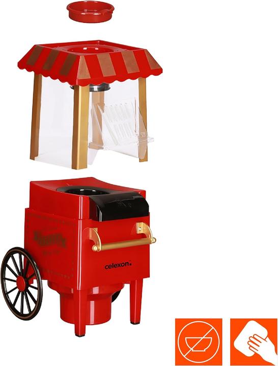 Actual product image Celexon CinePop CP500 popcorn machine in retro look fairground design incl. measuring cup for dosing