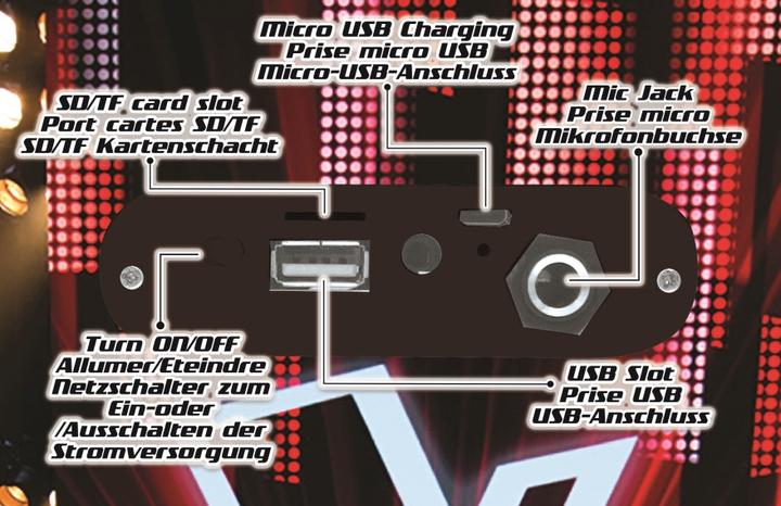 Produktbild Lexibook BTP180TVZ The Voice Tragbarer Bluetooth-Lichtlautsprecher mit Mikrofon, Stereoanlage, Lich