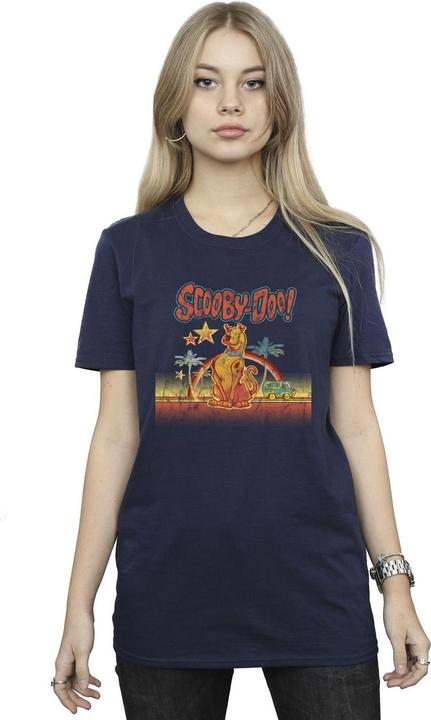 Actual product image Scooby Doo Womens/Ladies Palm Trees Cotton Boyfriend T-Shirt (S)