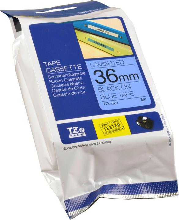 Produktbild Brother P-touch Schriftband TZe laminiert (3.60 cm, Blau)