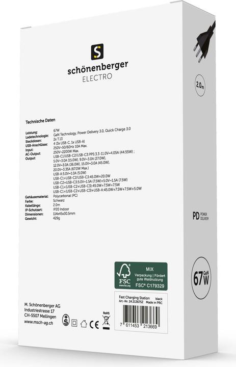 Immagine prodotto Schönenberger Fast Charging Station (2 x, Tipo 13, 2 m)