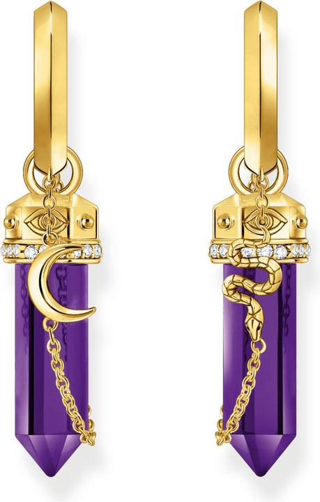 Produktbild Thomas Sabo Creolen mit Anhänger aus imitiertem Amethyst vergoldet (925er Silber/Silber)