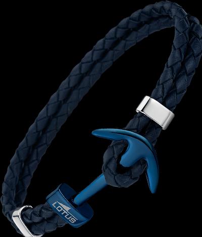 Lotus Style - Leather bracelet with anchor LS1832-2 / A (M)