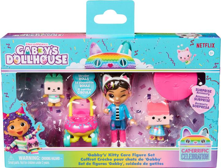 Actual product image Gabby's Dollhouse Gabby’s Dollhouse, Kitty Care Figure Set with Gabby, Baby Box, Baby Benny Box, Surprise Toys & Dollh