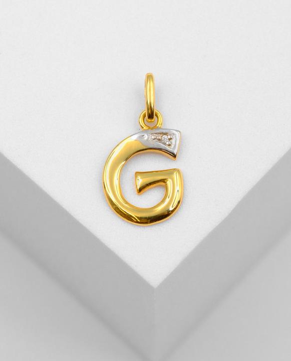 Image du produit Muau Lettre (750, Or blanc, Or jaune 18 K)