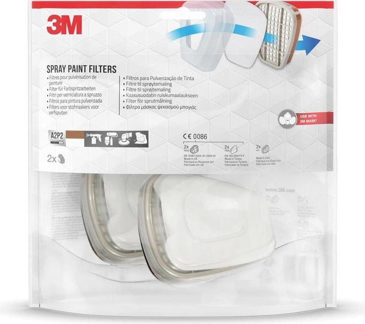 Produktbild 3M Ersatzfilter für Atemschutz Halbmaske 6002C (A2P2, 2 x)