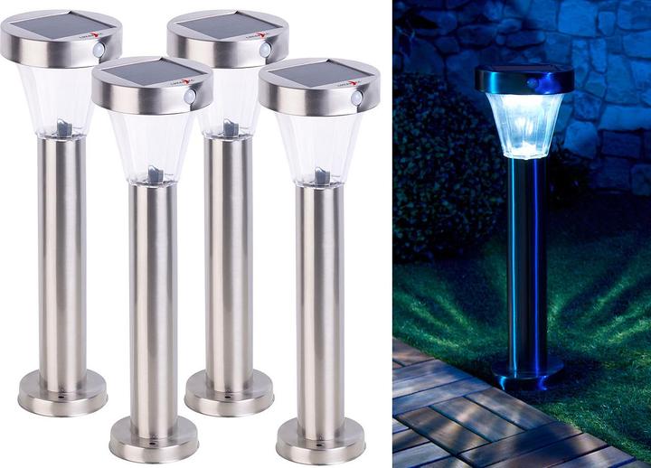 Produktbild Lunartec 4er-Set Solar-Wegeleuchte mit Bewegungs- & Licht-Sensor (220 lm, IP44)