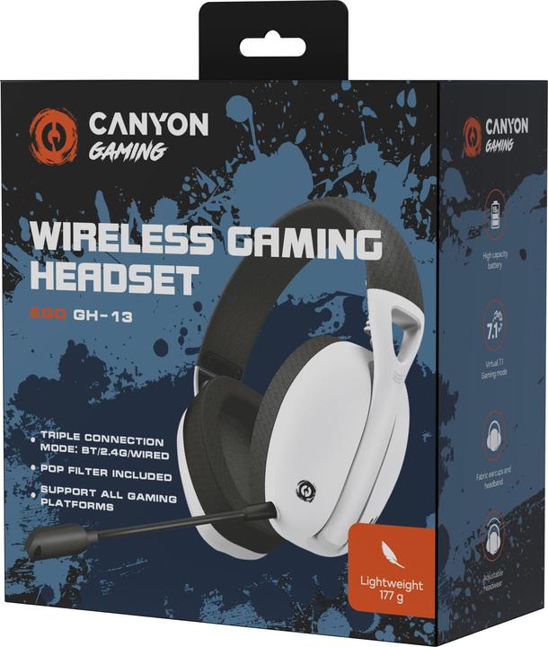 Actual product image Canyon GH-13, Ego gaming headset, Bluetooth/Wireless/Wired, USB-C charging, 7.1 surround sound (Wireless)