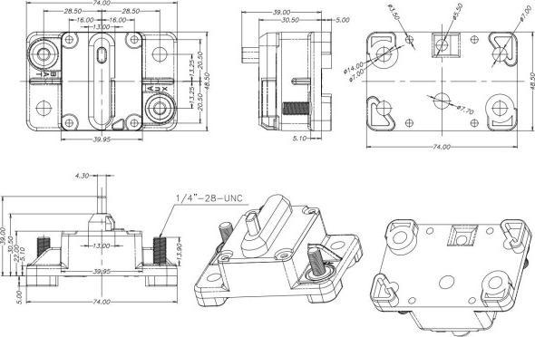 Actual product image Maurelma Automatic circuit breaker 60A waterproof (60 A)