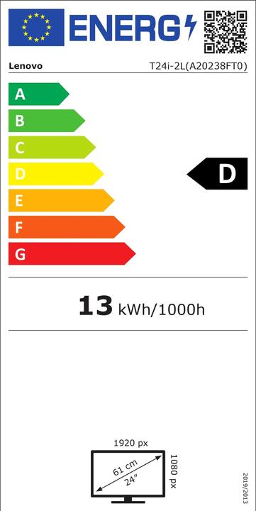 Energy Label Lenovo ThinkVision T24i-2L (1920 x 1080 pixels, 24")