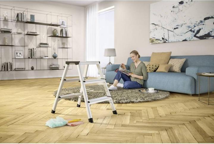 Actual product image Hailo D60 StandardLine, aluminium stepladder, 2x3 steps (Stile, 68 cm)