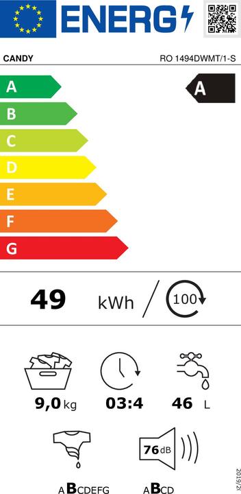Energy Label Candy Rapida RO 1494DWMT/1-S (9 kg, Left)