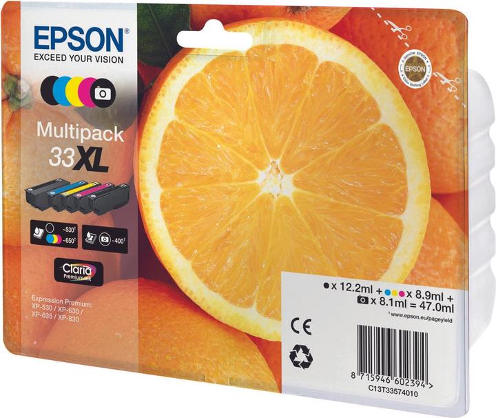 Actual product image Epson 33 Claria Premium Multipack (M, PBK, FC, Y, C)