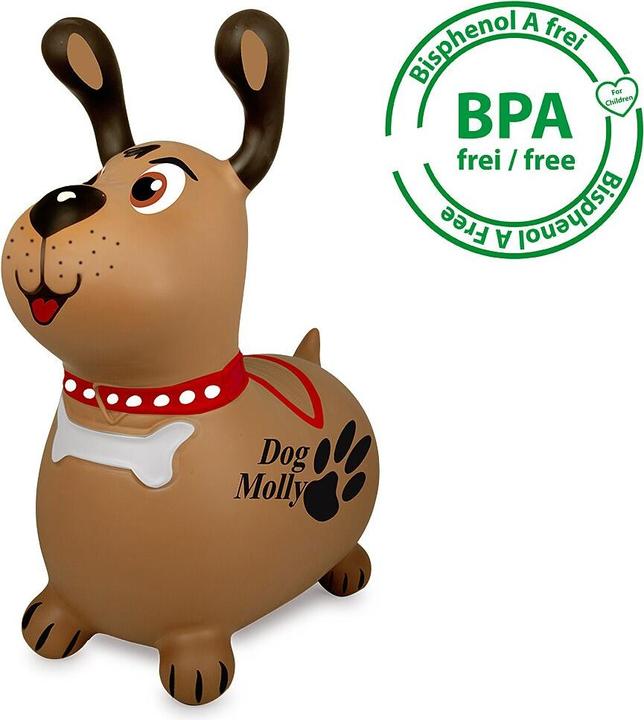 Produktbild Braun Hüpftier Dog Molly mit Pumpe