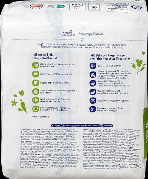 Nutritional values and ingredients dm babylove nature Windeln (Size 3, Pack, 36 Piece)