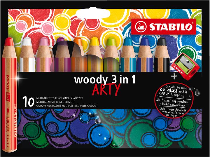 Produktbild STABILO Woody 3 In 1 10er Etui Arty (Mehrfarbig, 10 x)