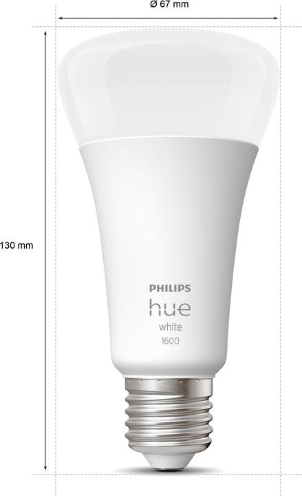 Philips Hue White (E27, 15.50 W, 1600 lm, 1 x, F)