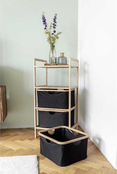 Actual product image Wenko Ecori Shelf 44 x 93.5 cm, Nature/Black (10 x 36 x 96 cm)