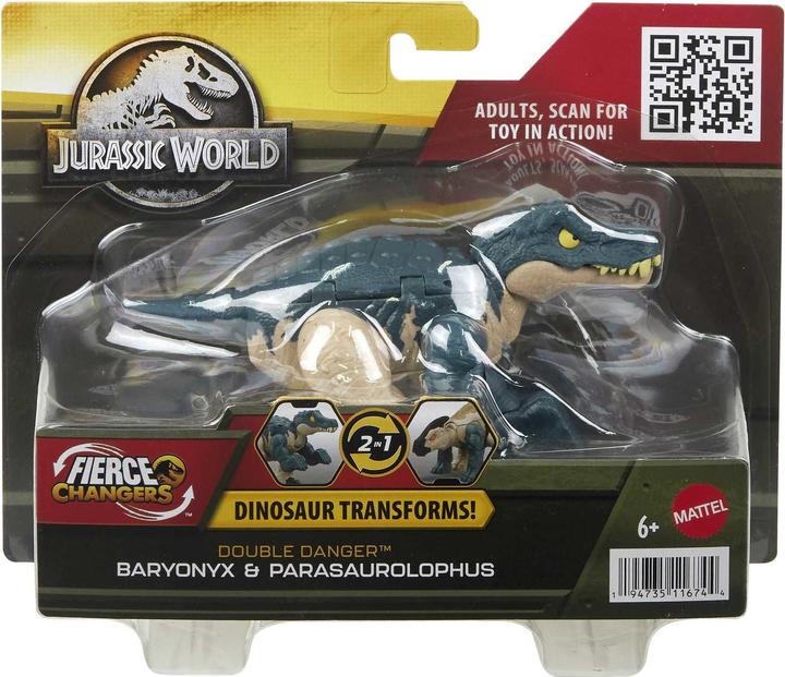 Immagine prodotto Jurassic World Fierce Changers Double Dangers Baryonyx/Parasoralophous