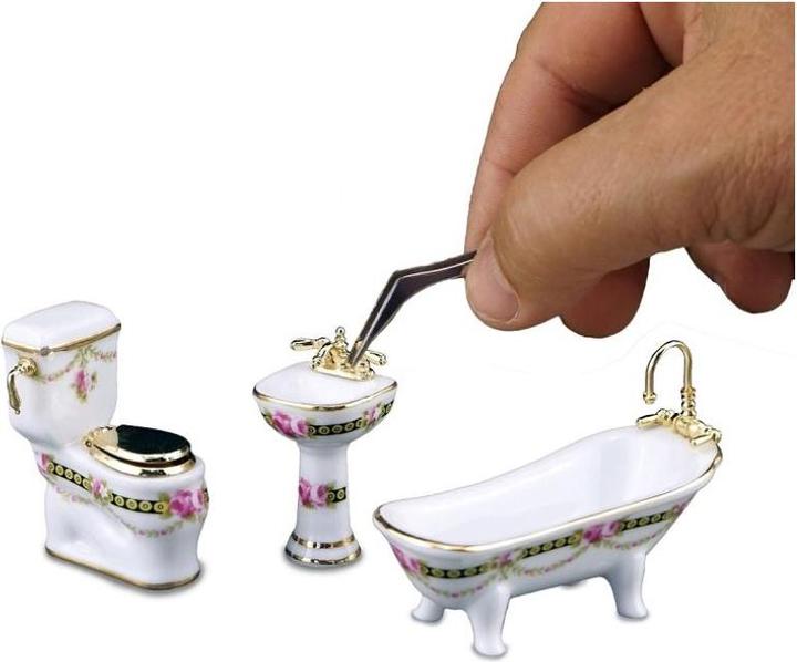 Immagine prodotto Reutter 001.768/3 - Set da bagno "Victoria", 3 pezzi, in miniatura